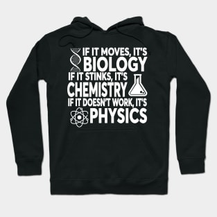 If It Moves It's Biology If It Stinks It's Chemistry If It Doesn't Work It's Physics Hoodie